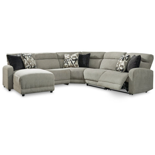 Signature Design by Ashley Colleyville 5 Piece Upholstered Power Reclining Chaise Sectional